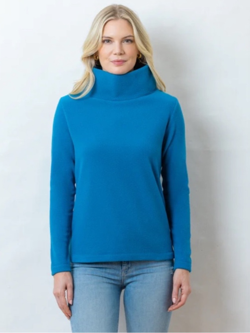 Dudley Stephens Greenpoint Turtleneck Fleece Pullover Blue Size Medium